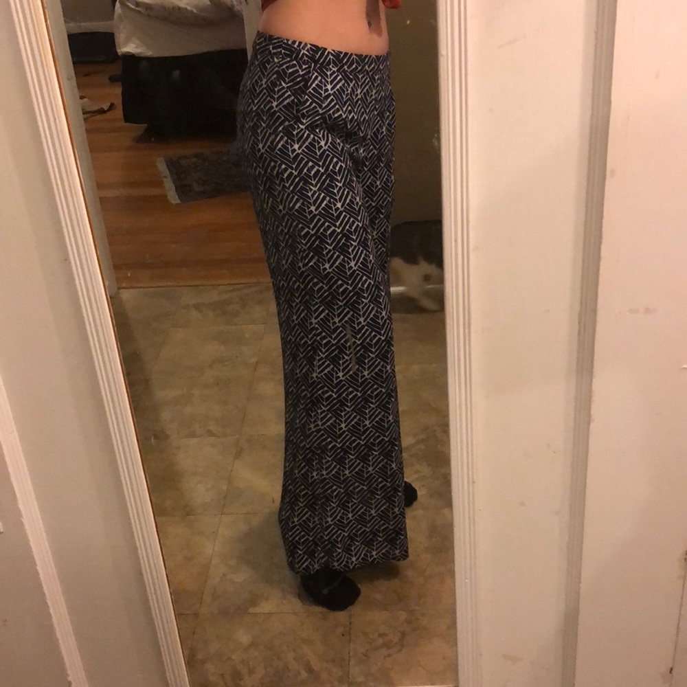 Navy Blue Wide Leg Dress Pants